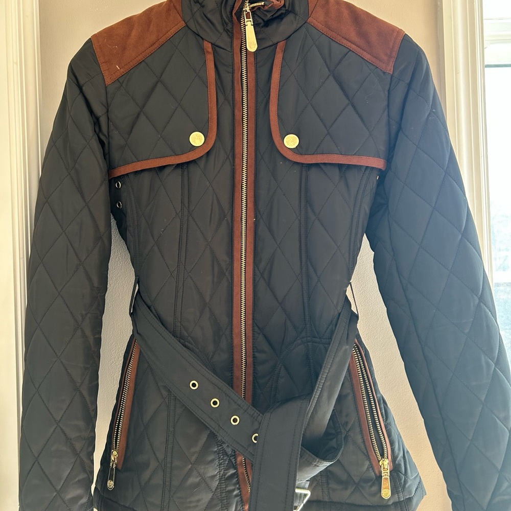Stylish Black and Brown Vince Camuto Women's Jacket